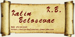 Kalin Beloševac vizit kartica
